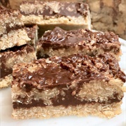 Mint Chocolate Peanut Butter Oatmeal Bars