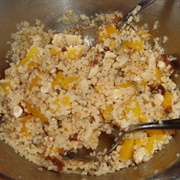 Couscous With Peaches, Dates and Cashew Nuts
