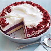 Red Velvet-Blueberry Ice Cream Pie