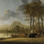 River Landscape With Horsemen and Peasants (Aelbert Cuyp)