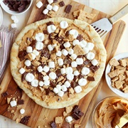 Grilled Peanut Butter S'mores Pizza