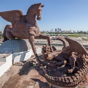 Pegasus and Dragon, Hallandale Beach, Florida, USA