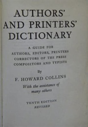 Authors' and Printers' Dictionary (Collins, F. Howard)