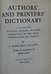 Authors&#39; and Printers&#39; Dictionary (Collins, F. Howard)