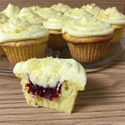 Blueberry Raspberry Filled Lemonade Cupcake