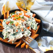 Spinach Artichoke Sweet Potato Fries