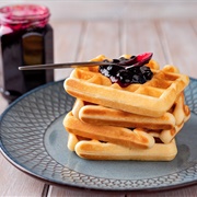 Waffle With Blackcurrant Jam
