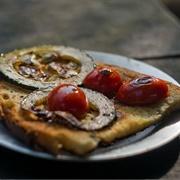 Roasted Zucchini and Tomato Sandwich