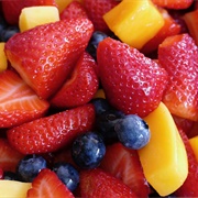 Mango Strawberry and Blueberry Salad