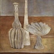 Bottles and Fruit Bowl (Giorgio Morandi)