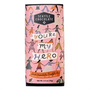 Seattle Chocolate You're My Hero Dark Chocolate Truffle Bar With Toffee and Sea Salt