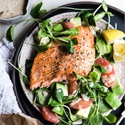 Baked Salmon With Grapefruit Salad