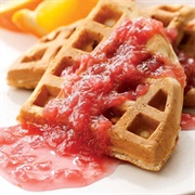 Waffle With Rhubarb
