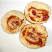 Vegan Spiral Cookies With Rosehip Jam and Almond Brittle