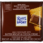 Ritter Sport Milk Chocolate With Butter Biscuit &amp; Cocoa Creme
