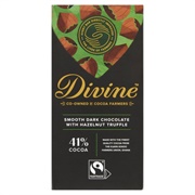 Divine Dark Chocolate Hazelnut Truffle 41% Cocoa