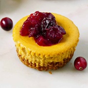 Mini Cranberry Pumpkin Cheesecakes