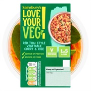 Red Thai Vegetable Curry and Rice