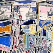 Harbour Window With Two Figures, St. Ives: July 1950 (Patrick Heron)