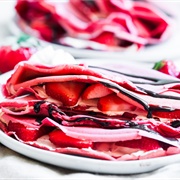 Red Velvet Crepes With Cheesecake Filling