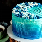 Blue Round Cake