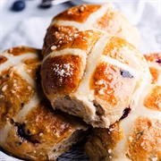 Blueberry Hot Cross Bun