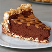 Chocolate Peanut Butter Popcorn Pie