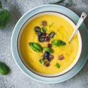 Cantaloupe Gazpacho W/Blueberry & Basil
