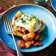 Beans on Toast With Poached Egg