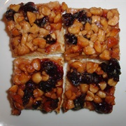 Vegan Cranberry Peanut Brittle Squares With Strawberry Jam