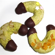 Vegan Pistachio Crescent Cookies With Chocolate-Dipped Tips