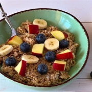 Cinnamon Rice With Apple, Banana and Blueberries