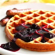 Waffle With Cherries