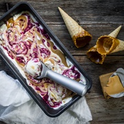 Brown Cheese & Raspberry Ice Cream