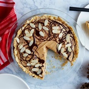 Almond Butter Pie With Chocolate Saltine Toffee Crust