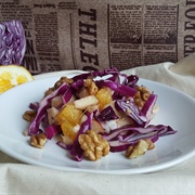 Red Cabbage and Fruit Salad With Walnuts