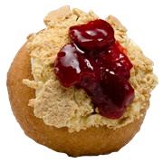 Peace, Love and Little Donuts Strawberry Cheesecake Donut