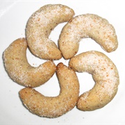 Vegan Cherry Tea Cardamom and Orange Peel Crescent Cookies