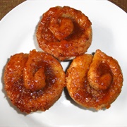 Vegan Nut Roll Muffins Glazed With Peach Jam