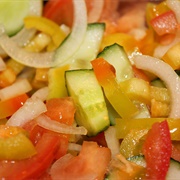 Cucumber Tomato and Bell Pepper Salad