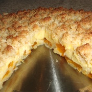 Vegan Mandarine Vanilla Cream Cake With Coconut Crumb Topping