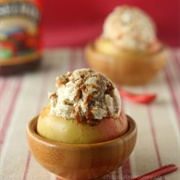 Apple Butter Cheesecake Ice Cream in Apple Bowls