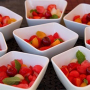 Watermelon and Strawberry Salad With Cherries and Apricots