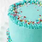 Blue Green Confetti Cake