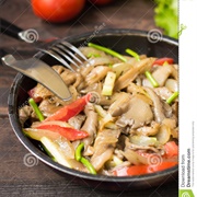 Stewed Oyster Mushrooms
