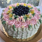 Cake With Blueberry Filling