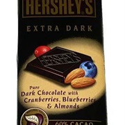 Hershey's Extra Dark Pure Dark Chocolate With Cranberries, Blueberries & Almonds