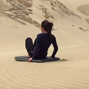 Boogie Board Down a Sand Dune