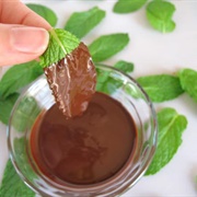Chocolate and Mint Leaves