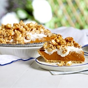 Caramel Peanut Popcorn Butterscotch Pie